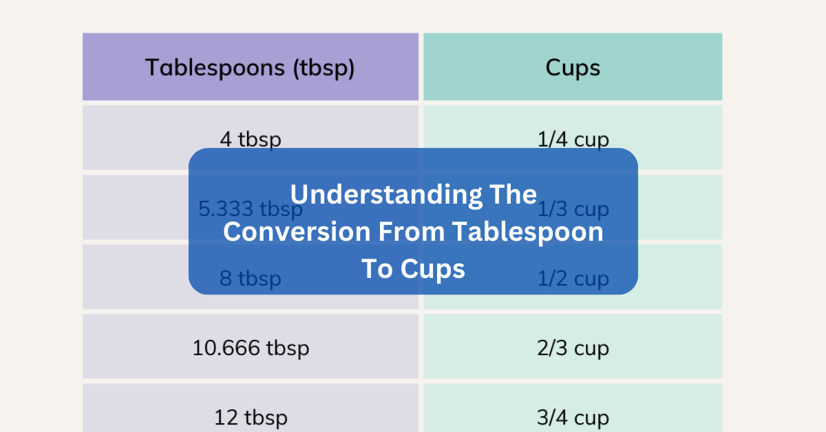 Understanding The Conversion From Tablespoon To Cups – Guide